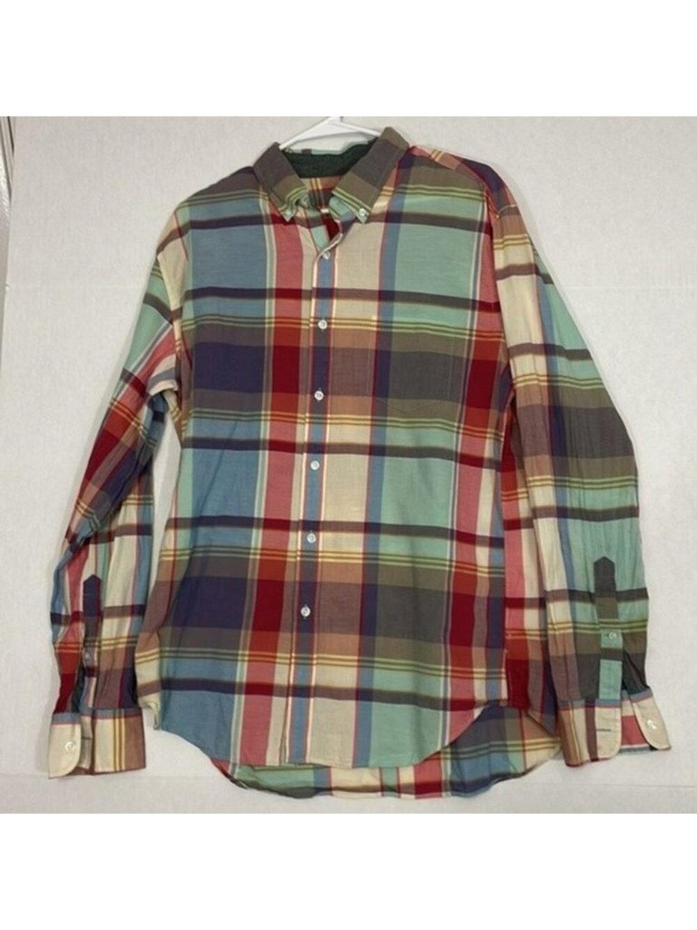 J. Crew Shirt, Lightweight Cotton Long Sleeve Button Down Multicolor Plaid, L